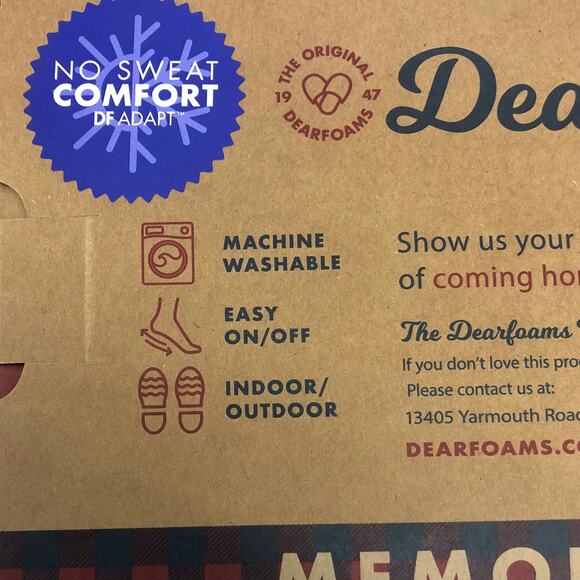 Dearfoams Indoor Outdoor Women's Memory Foam Slippers Quilted Faux Fur Slip On - Picture 5 of 8